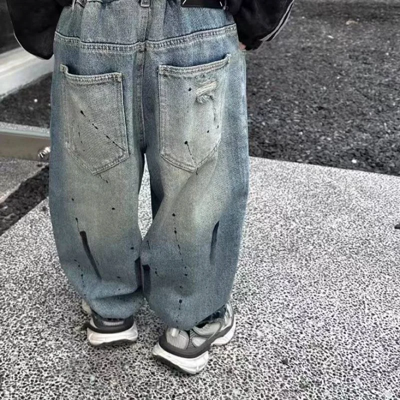 Boys Jean Pants Long Trousers Cotton 2024 Spring Autumn Baby\'s Kids Pants Teenagers Outwear Children\'s Clothing