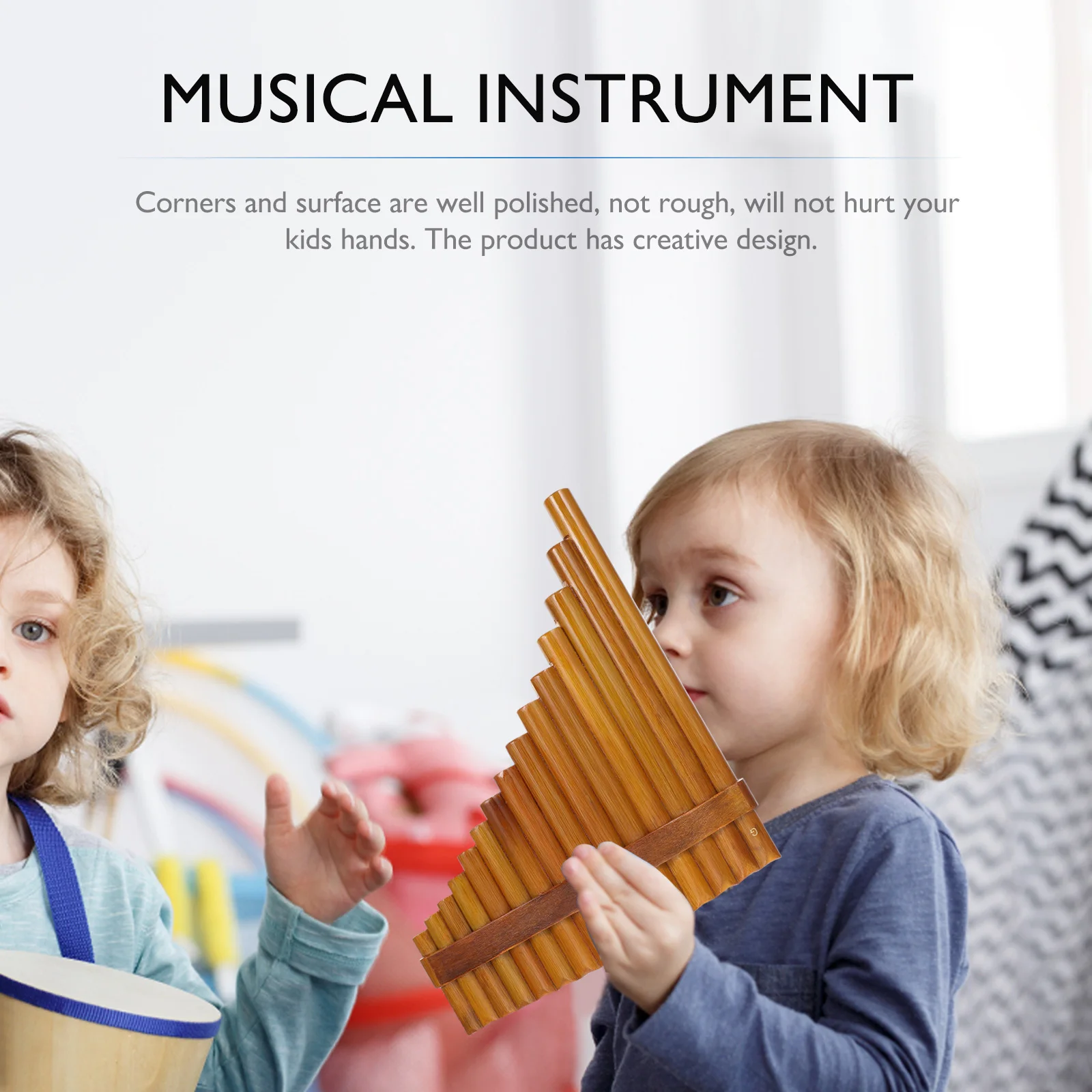 

Bamboo Trample Flute Pan Instrument Pipe Beginner Pipes Chinese Musical Kids Instruments