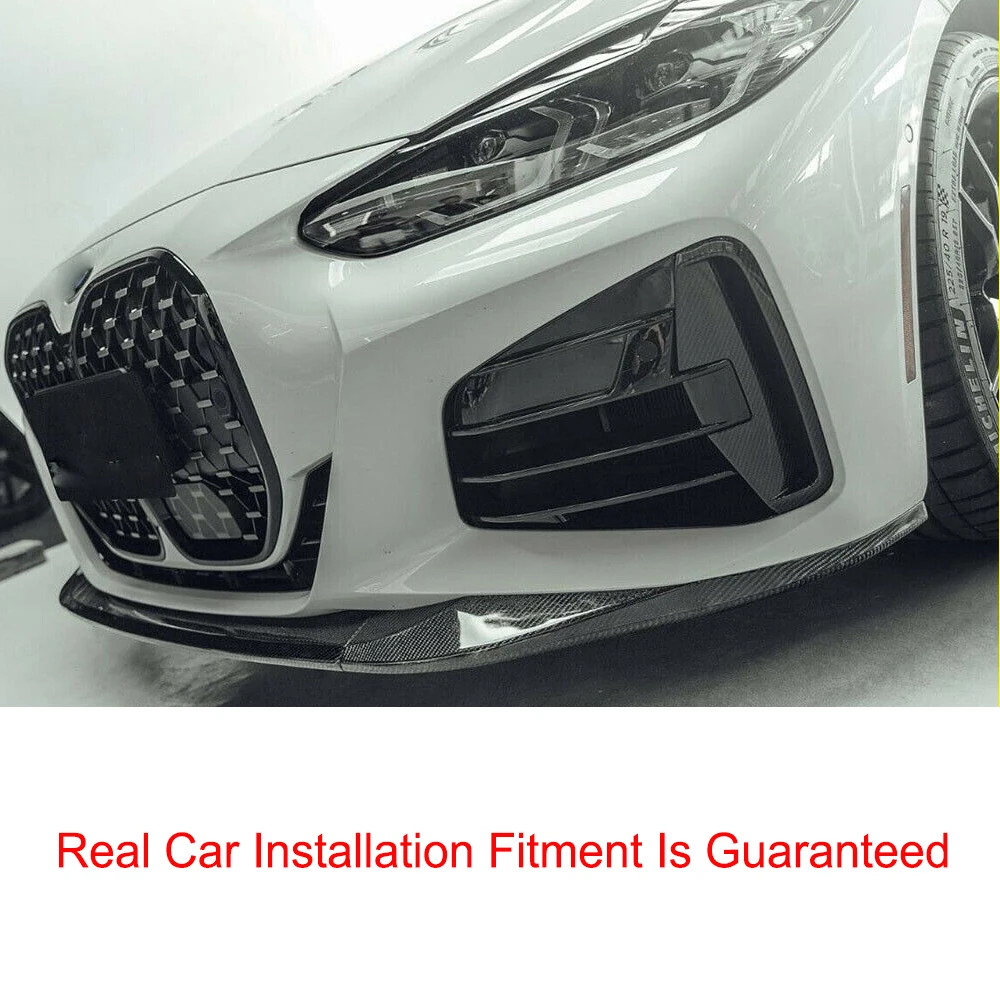 Front Carbon Fiber Air Vent Cover Fins Fender for BMW 4 Series G22 G23 M440i M Sport 2021 2022 Front Spoiler Guard