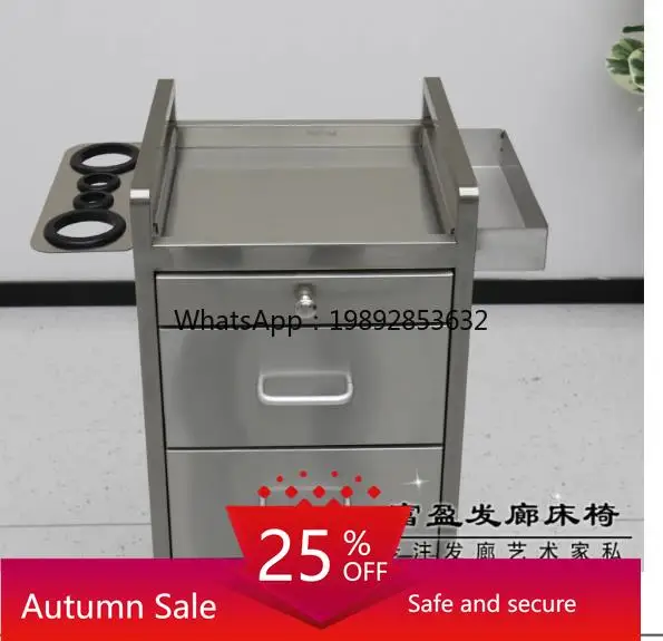 

HXL Stainless Steel Barber Shop Tool Cabinet Hairdressing Cabinet Tool Desk Storage Locker with Drawer Cart