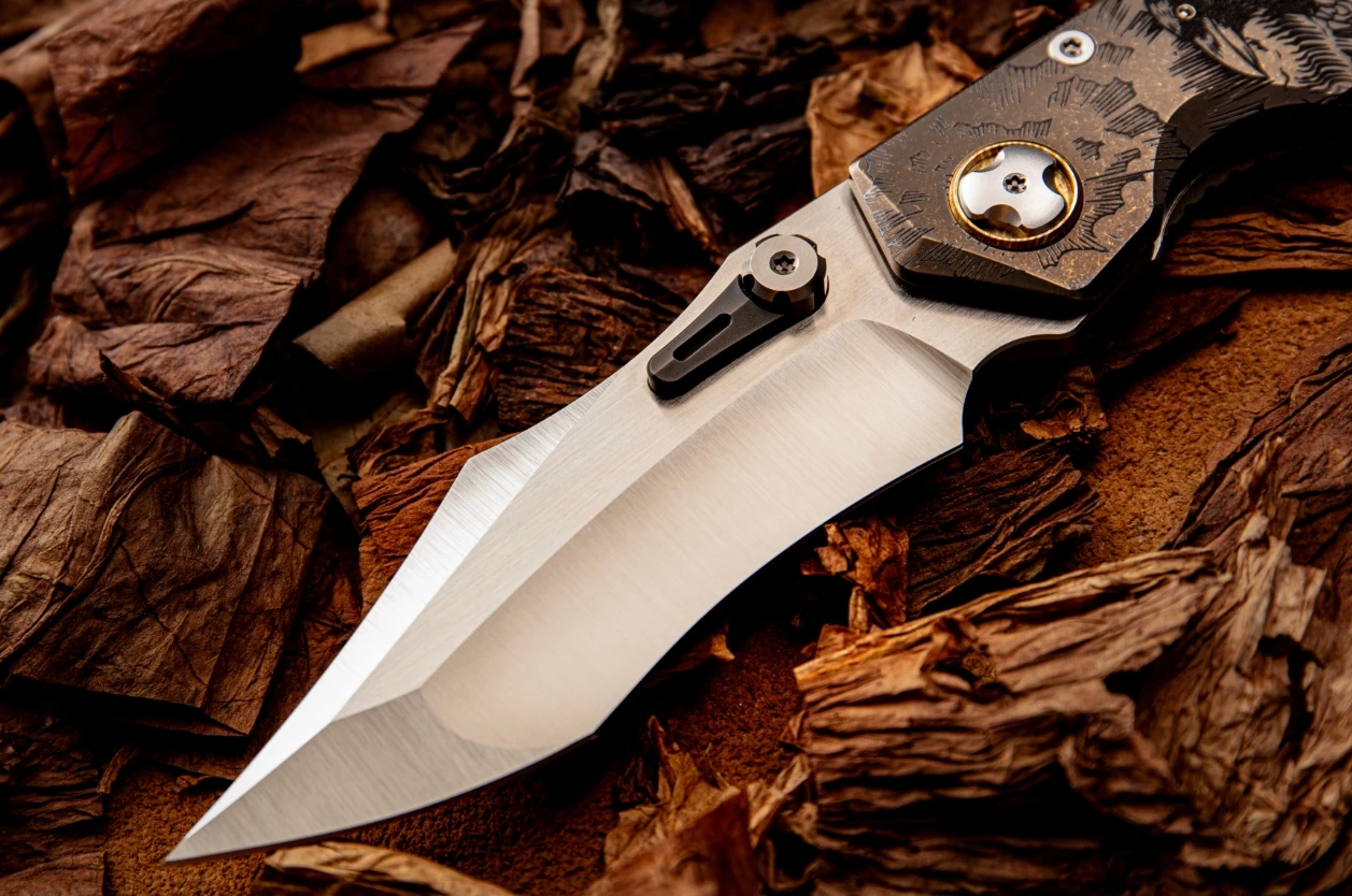 Meteor origen "Hurricane" edición especial “raven” hoja M390 mango de titanio cuchillo plegable herramienta de caza para acampar
