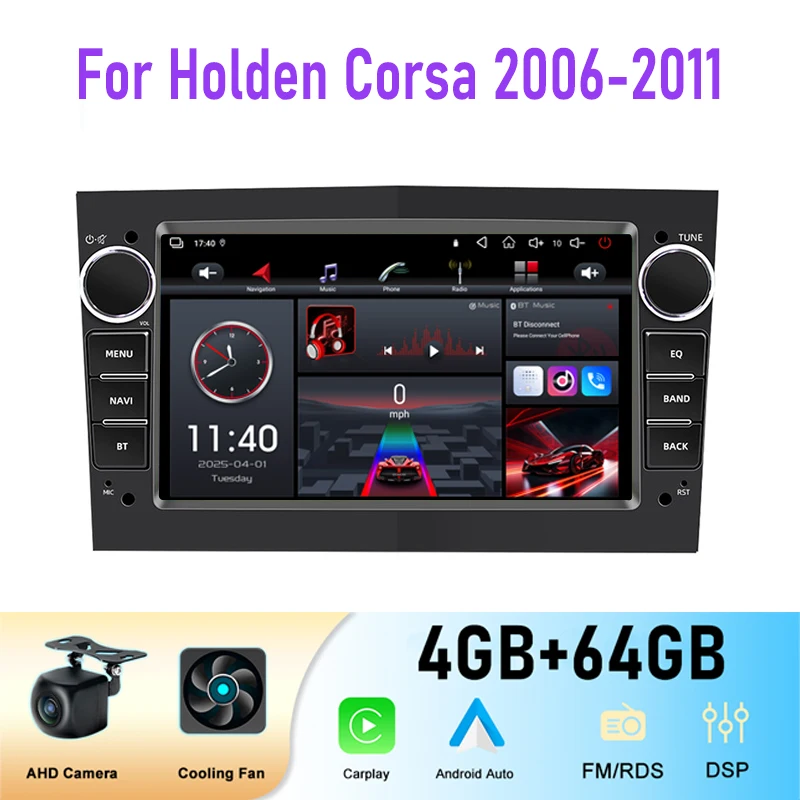 

7" 4+64GB For Holden Corsa 2006-2011 Car Radio Camera Stereo Wifi Steering wheel control Reversing Image Google Map GPS BT
