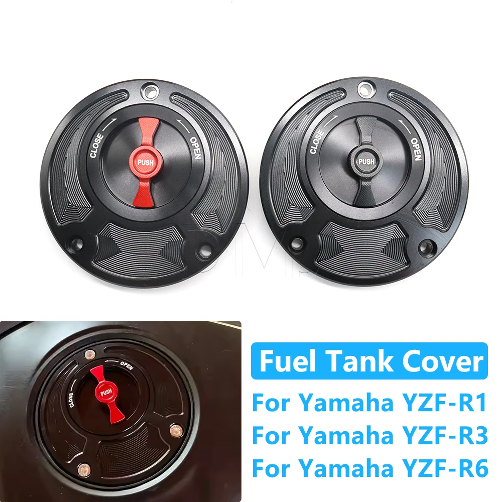 For Yamaha YZF R3 R6 R25 R125 R1 YZF 250 YZF-250 2010-2023 Keyless Motorcycle Accessories Fuel Gas Tank Cap Cover