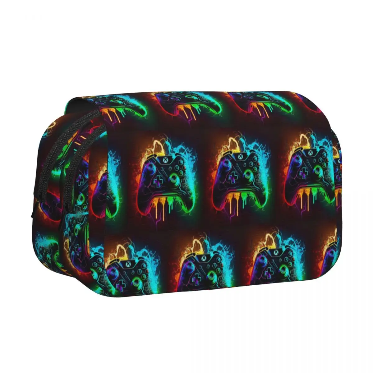 Game Console Printed Pattern 10 Pencil Case Pen Holder Hard Shell Leather Large Storage Pen Box Pencil Bag for Students School