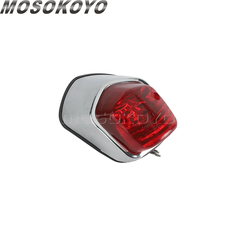 Chrome Retro 12V Filaments Lamp Taillights Brake Stop Light for Honda Shadow Sabre 1100 Aero ACE Valkyrie Red