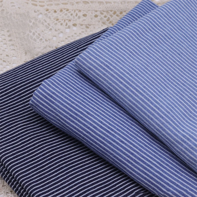 Wide 175cm Striped Jacquard Washed Denim Fabric, Garment Cloth for Pants Coats Shorts Skirts Bags Hats