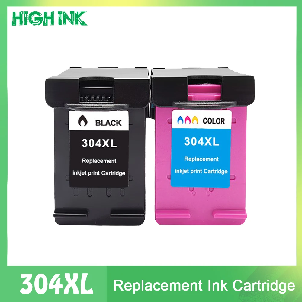 304 Black Replacement Ink Cartridge 304 XL HP304 Compatible for Hp 2600 2620 2630 3720 3721 3723 3730 3732 3752 Printer 304XL