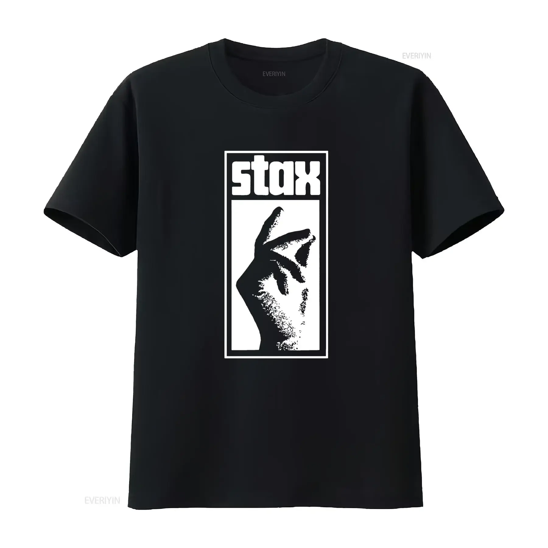 Camiseta Stax Hand Logo Soul Funk Breaks Motown Label Records 0YF5 vintage lavada ligeiramente, roupas de grife, elástica e respirável