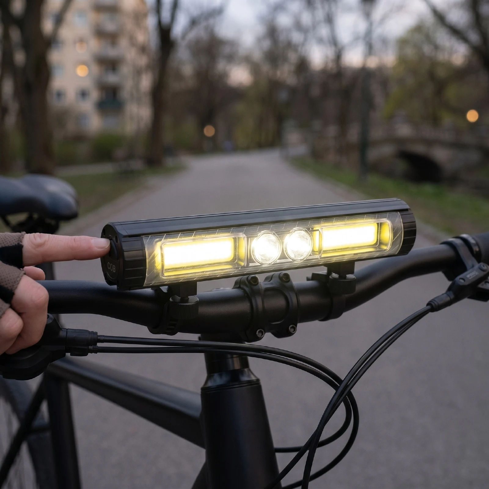 Bike Front Light with LED Display 1700LM USB C Rechargeable Magnet Bike Lamp for Mountain Off Road City Night Cycling Water