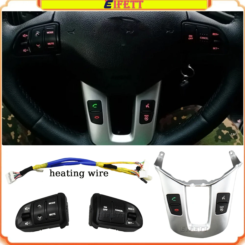 

96700-3W301 96700-4T300 Steering Wheel Audio Cruise Control Buttons 14pins Heatingwire For KIA Sportage 2011 2012 2013 2014 2016