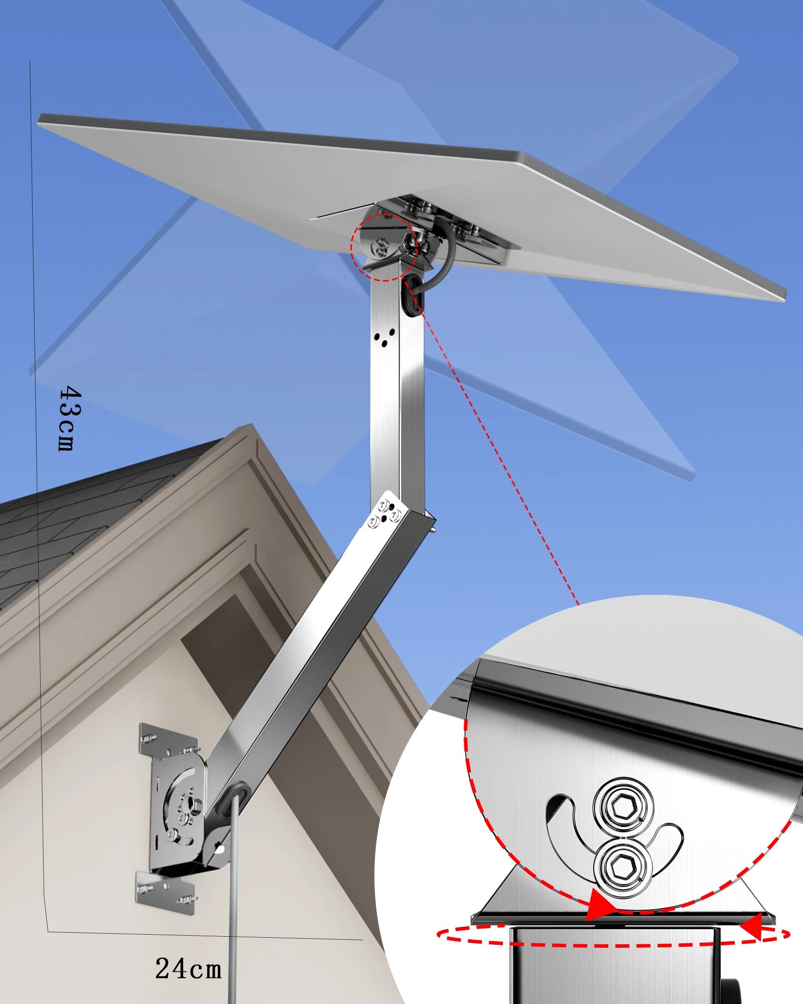 

Starlink Gen 3 Wall Mount mounting Kit,Starlink V3 Pipe Adapter And Bracket,Suitable For Roof Top Exterior Wall Installation