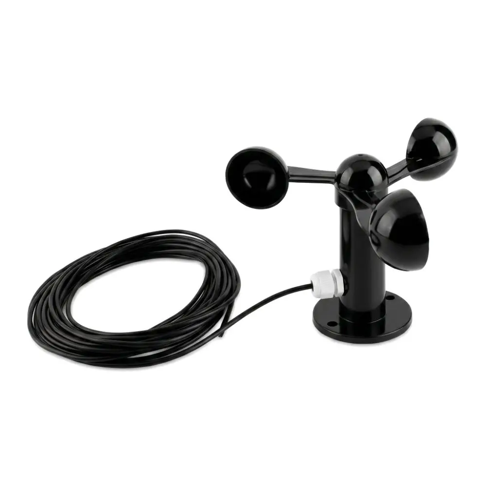 Universal Anemometer Sensor ABS 0-3.8v Output Wind Speed Detector Anti Interference Waterproof Cable Three Cups Anemometer