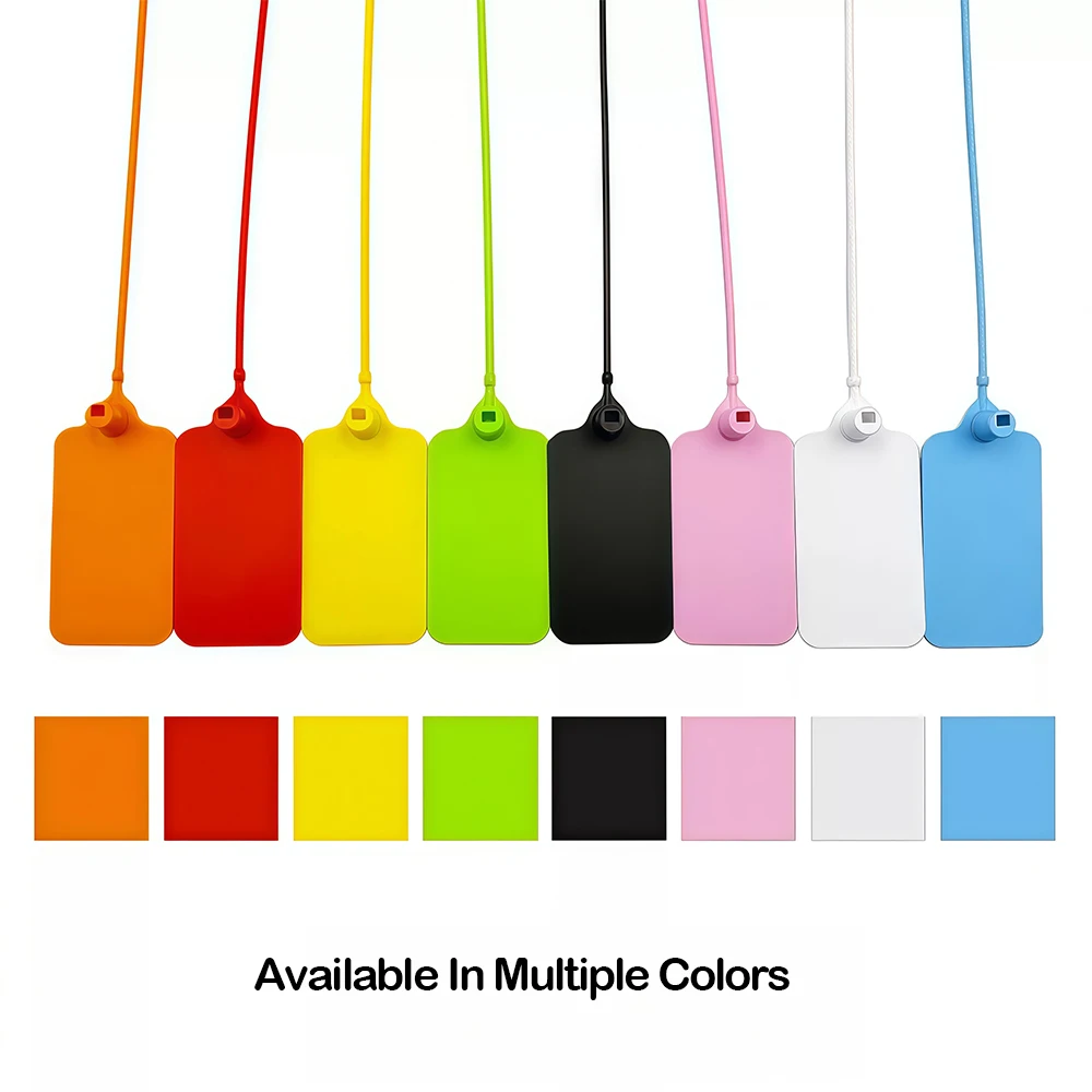 100 Stück personalisierte Kleidungsetiketten, individuelle Kunststoff-Sicherheitssiegel, bedruckte Etiketten für Kleidung, Schuhe, Taschen, Produkte, Logo, Geschenketiketten, 220 mm – Detail 3