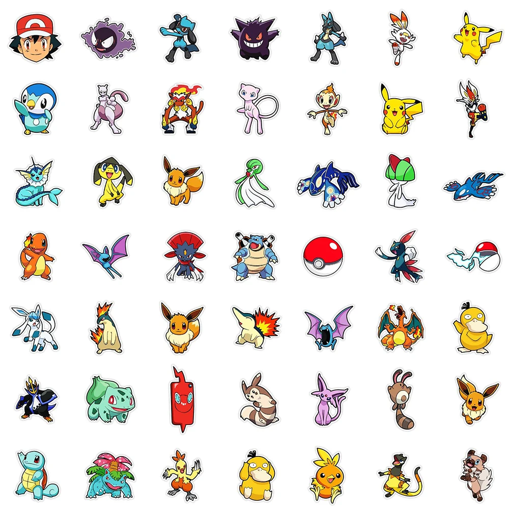 10/30/50PCS Anime Pokemon Cute Stickers Decals DIY Notebook Laptop Phone Suitcase Bike Graffiti Funny Cartoon Sticker Kid Toy