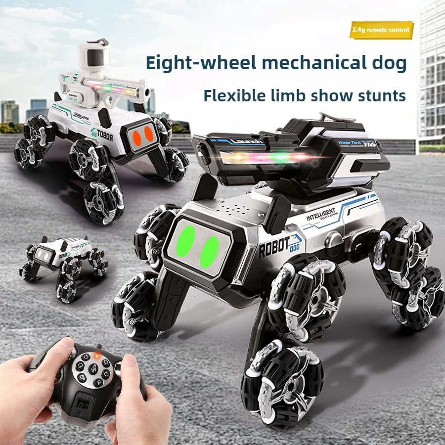 cool stuff rc car funny gift-kawaii 8-wheel stunt rc robot dog,1:14 remote control car toy,smart water bomb launch,toys for kids