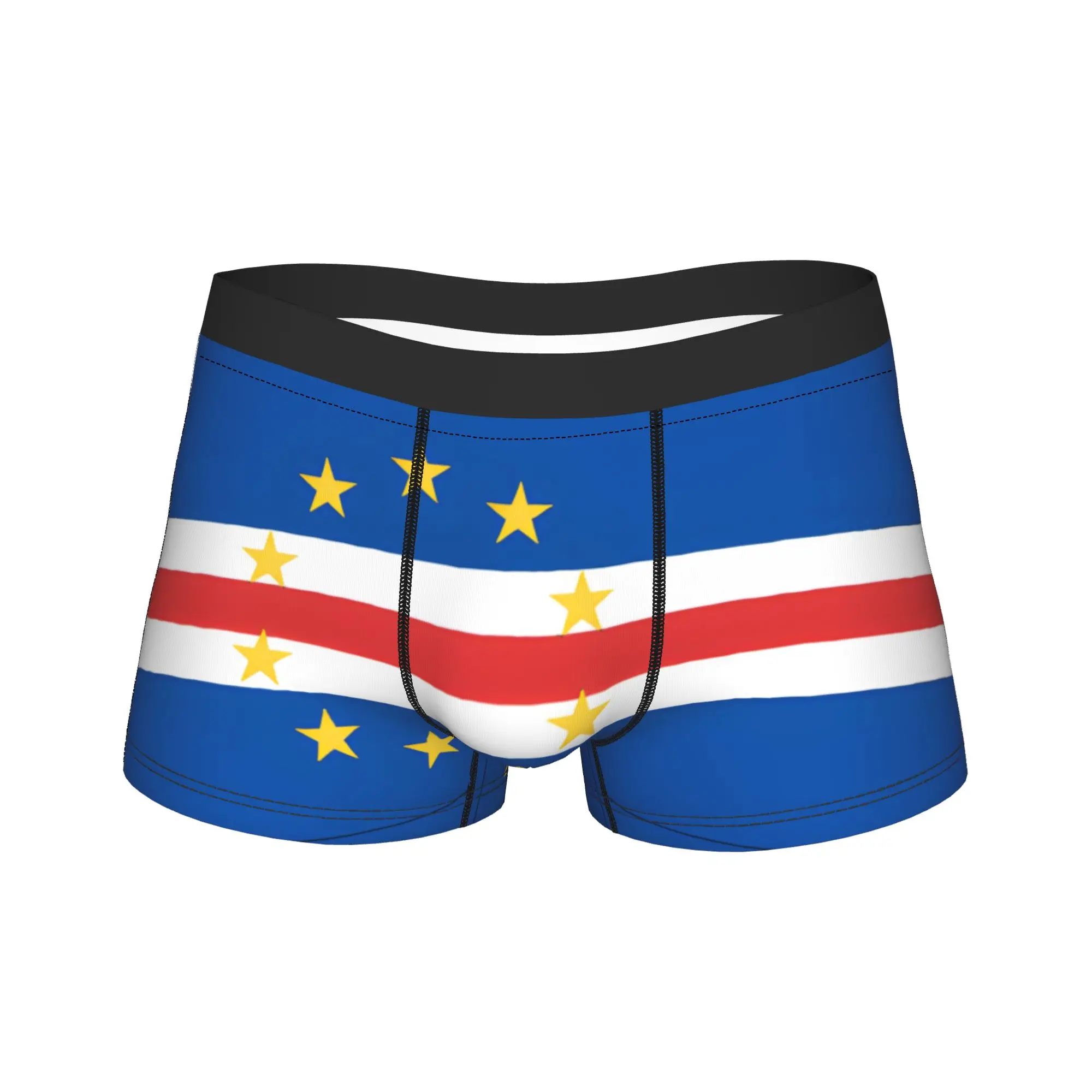 National Flag of Cape Verde 10 Golden Stars Underwear  Print Trunk Quality Male Panties Sexy Soft Shorts Briefs Birthday Gift