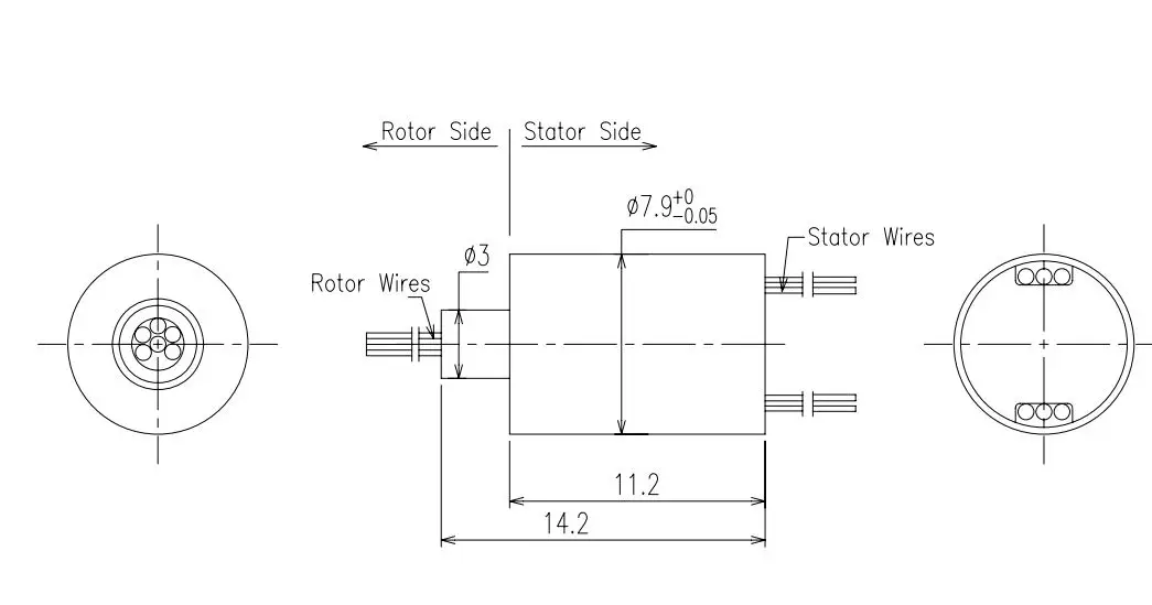 High-precision Super Mini Slip Ring of 6 Wires with Extremely Low Electrical Noise