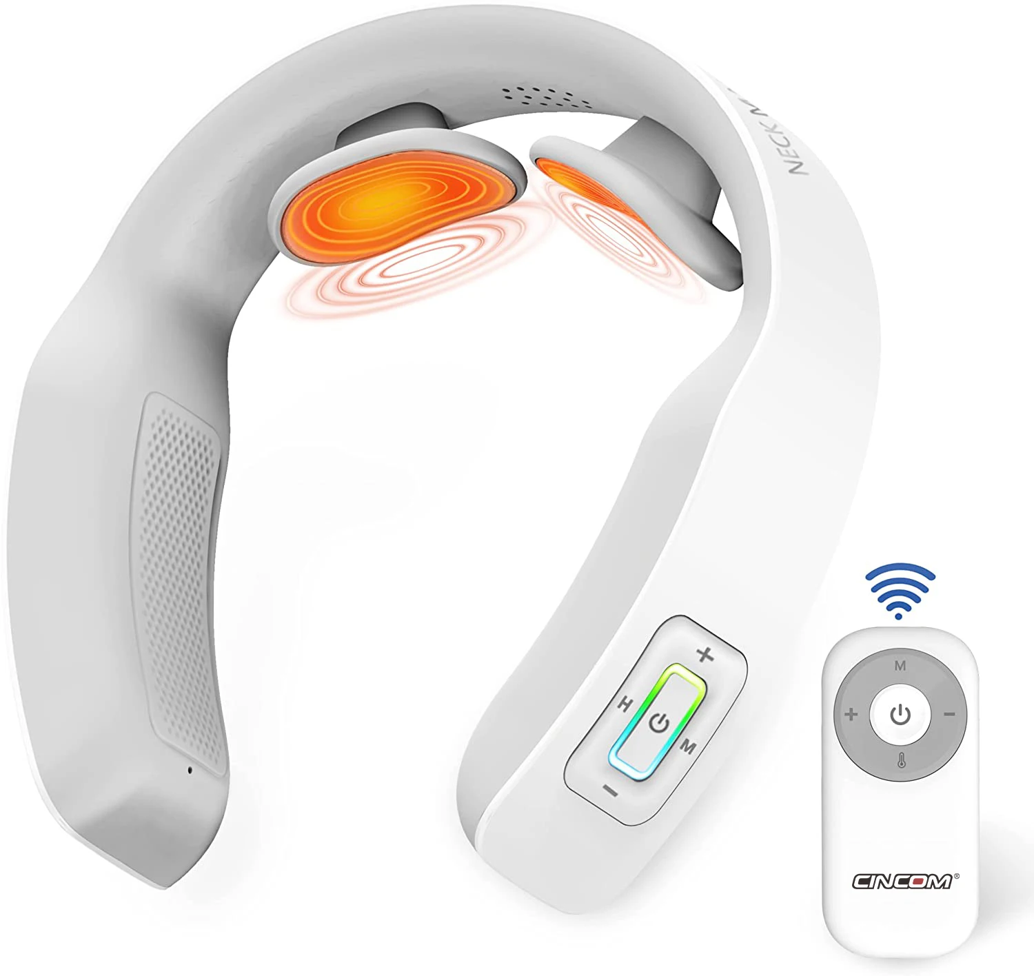 for Electric Wireless Neck Massager with Heat Cordless and Rechargeable Design Pulse Voice Mini Neck Massager