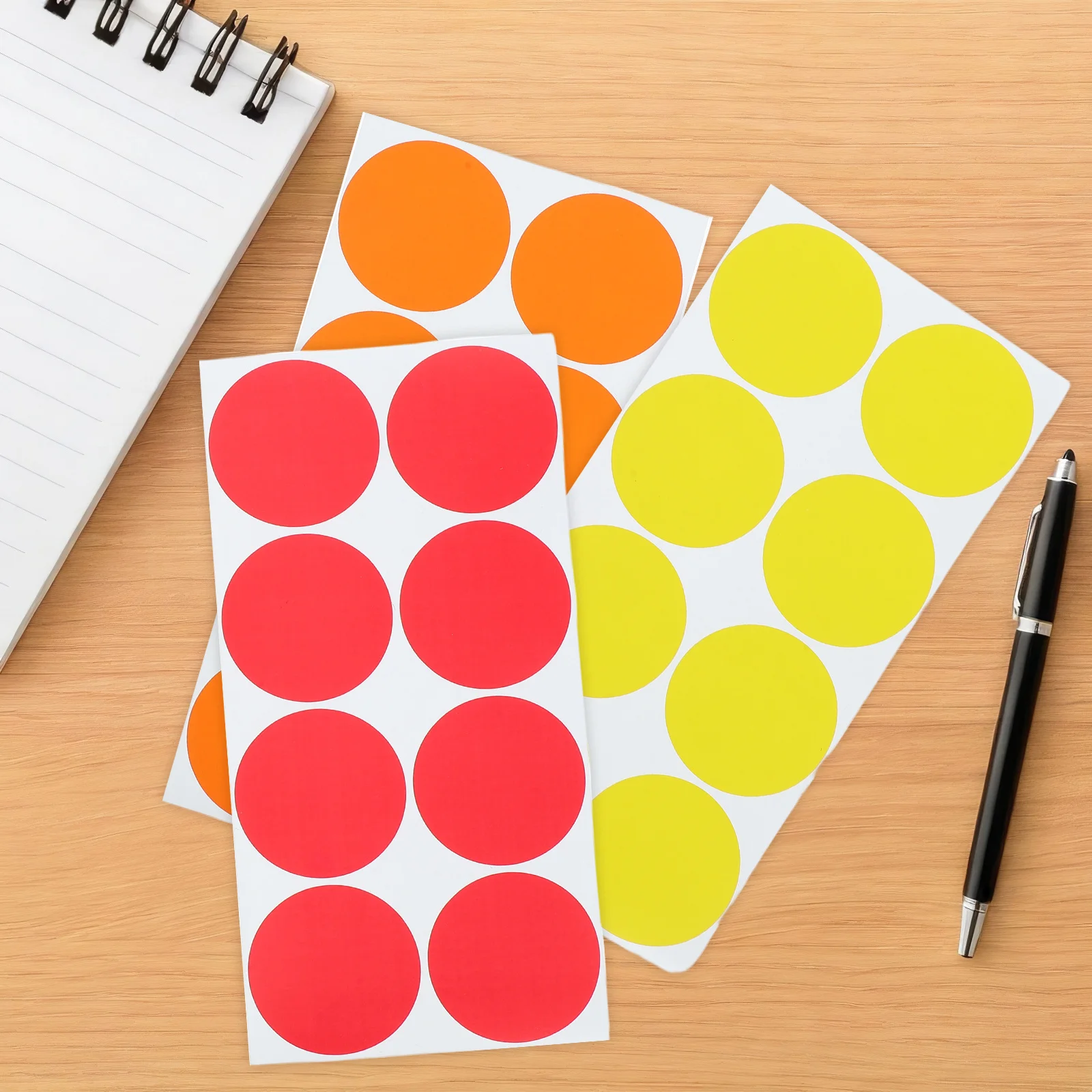 Round Adhesive Labels Circle Sticker Sheets For Labeling Bottles Packages Files Organization Home Office School Use