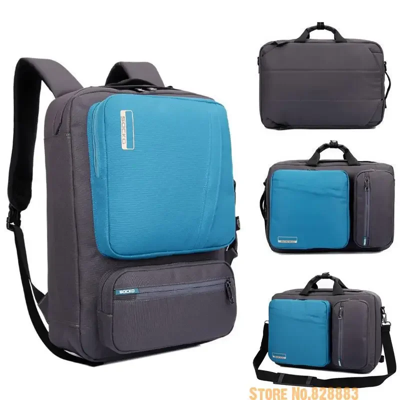 SOCKO Multifunktionaler Laptop-Rucksack 14 15,6 17 17,3 Zoll Aktentasche Umhängetasche Reise-Schultasche für Männer und Frauen