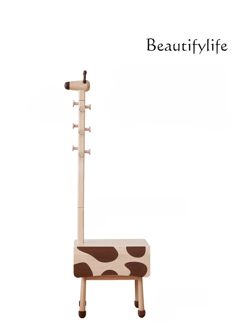 Giraffe Storage Cabinet Toy Coat Rack Solid Wood Side Cabinet Bedside Table Home