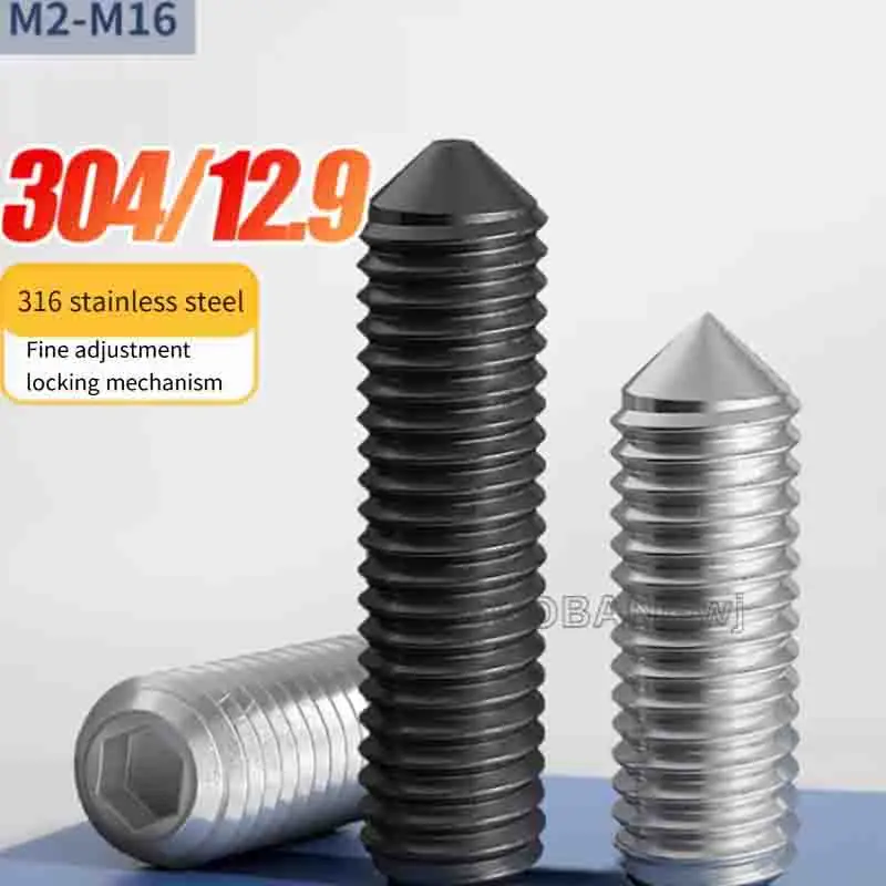 

Stainless Steel Slotted Head Cone Point Grub Set Screw Tapered End Headless Bolt M2-M16 Assorted Sizes for General Use