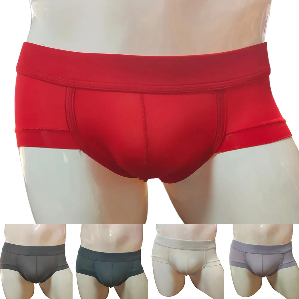 

Men's Ice Silk Quick Dry Boxer Shorts with U Convex Pouch Sports Underwear Trunks Offering Comfort and Breathability
