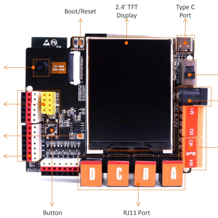 Robot AI K210 Mainboard Development Boards and Kits for Learning Face Voice Color Object Tag Recognition Programming