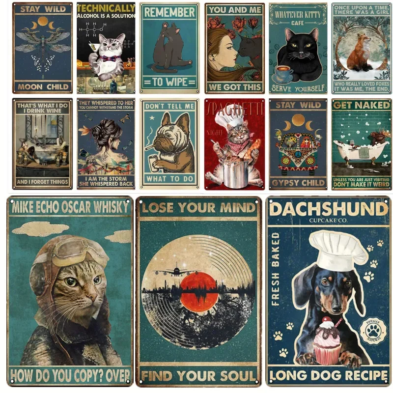 المطبخ كعكة القط علامة معدنية غرفة المعيشة غرفة نوم الحمام اللوحة الفن القصدير الحديد اللوحة ديكور المنزل والسلع المنزلية ملصق #1