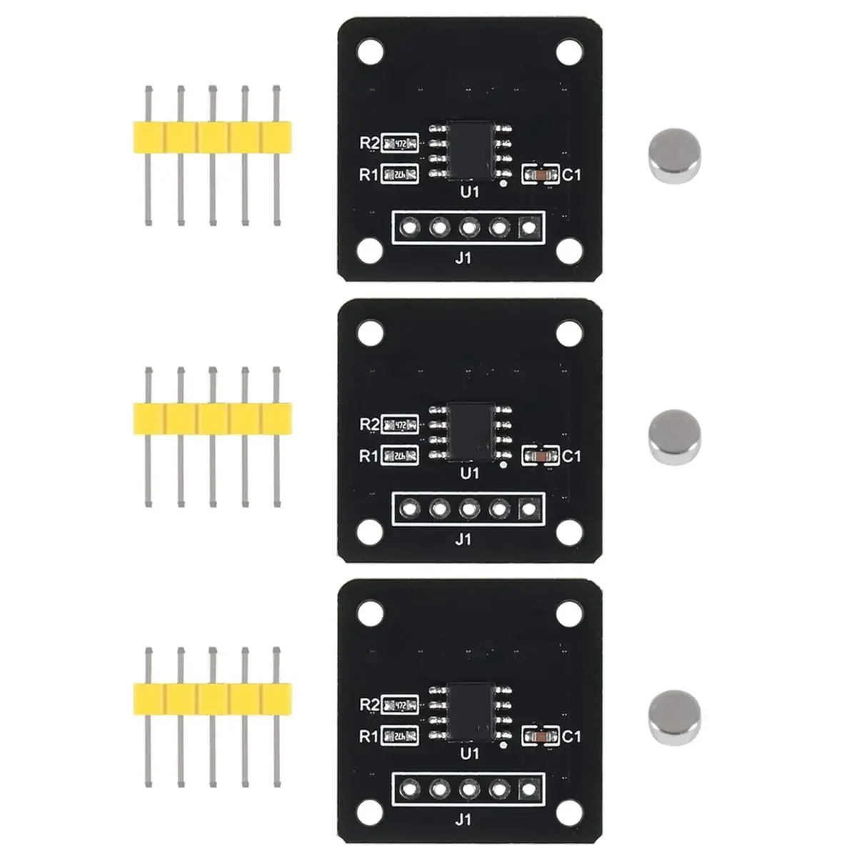 3set MT6701 Magnetic Encoder Magnetic Induction Angle Measurement Sensor Module 14bit Replacement AS5600