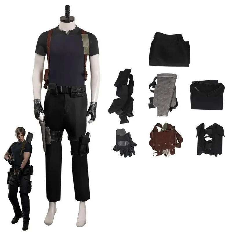 Inwoner 4 Leon S Kennedy Cosplay Mannen Vermomming Jack Krauser Kostuum Jas Broek Voor Volwassen Mannen Jongen Halloween Carnaval Pak