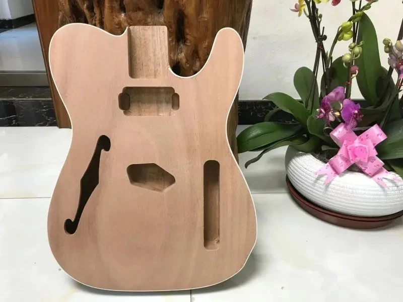 

DIY Electric Guitar Body Mahogany Flame Maple Veneer Unfinished Electric Guitar