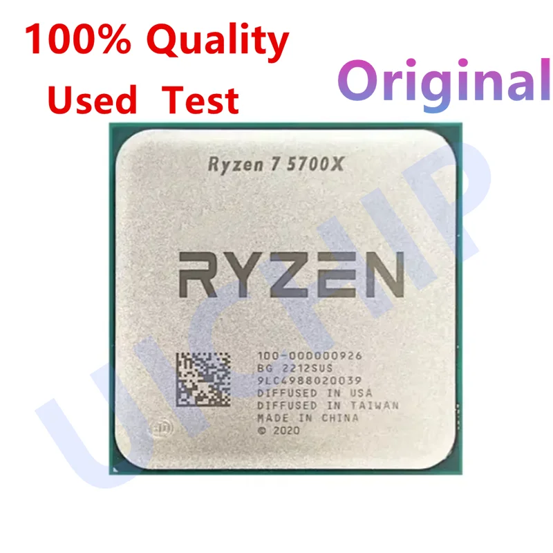 100% Original Ryzen 7 5700X R7 5700X 3.4GHz 8-Core 16-Thread PCIE4.0 65W CPU Processor 7NM L3=32M 100-000000926 LGA AM4