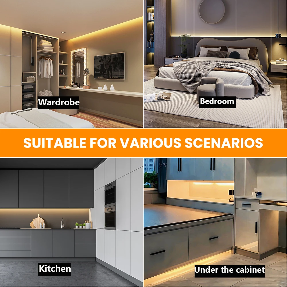 Hand Scan 5V LED Light Strip Sensor Induction 2835 60LEDs/m Flexible Lights Strip for Stairs Corridors Mirrors Bedroom Cabinets