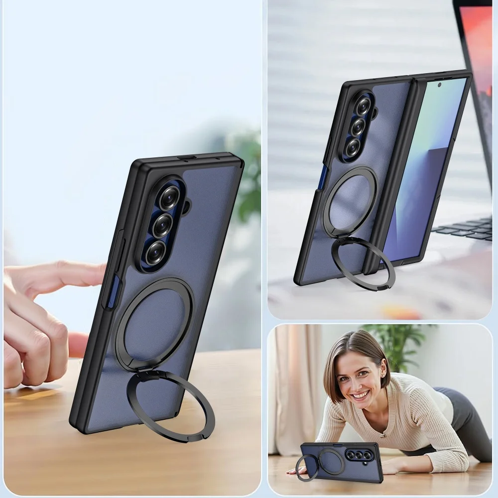 Z Fold7 étuis magnétique Magsafe 360 rotation support étui pour Samsung Galaxy Z Fold 7 charnière Protection écran Film Capa couverture