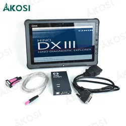 Newest V3.1.6 Version for Hino dxii Diagnostic Hino-Bowie DX OBD2 Cable Truck Excavator Scanner Tool+Getac F110 tablet