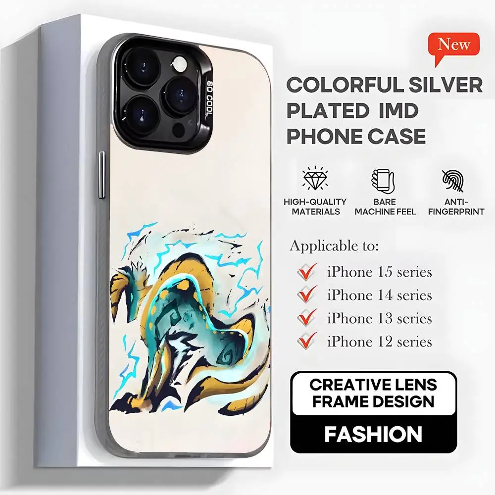 Monster Z-Zinogre Hunter Phone Case For iPhone 16,15,14,13,12,11,Mini,Pro,MAX,plus,Black Matte Shockproof Cover