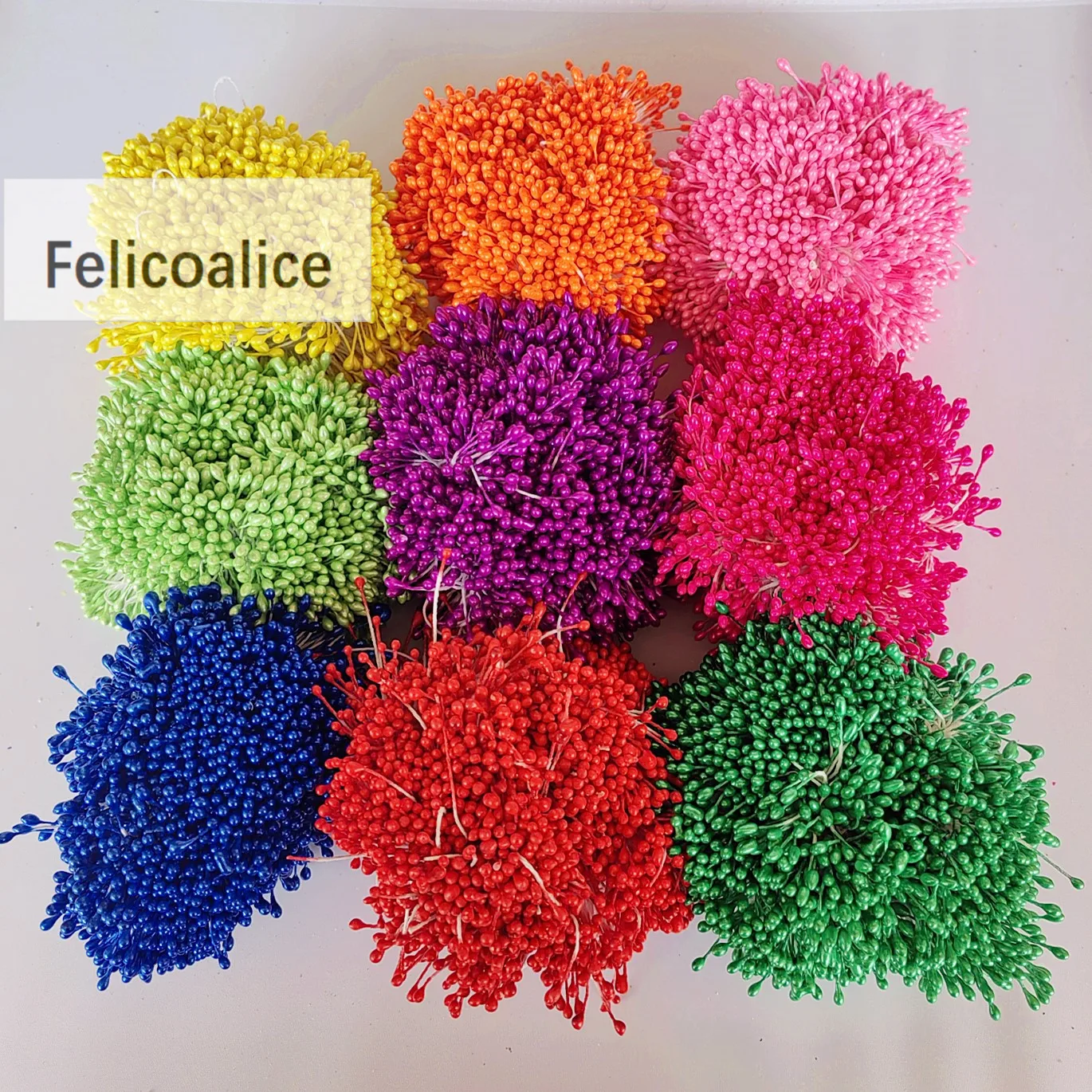3mm 500 stücke Perle Blume Staubblatt Stempel Kuchen Dekoration Für DIY Doppel Köpfe Floral Staubblatt Für DIY Hochzeit dekoration – Detail 3