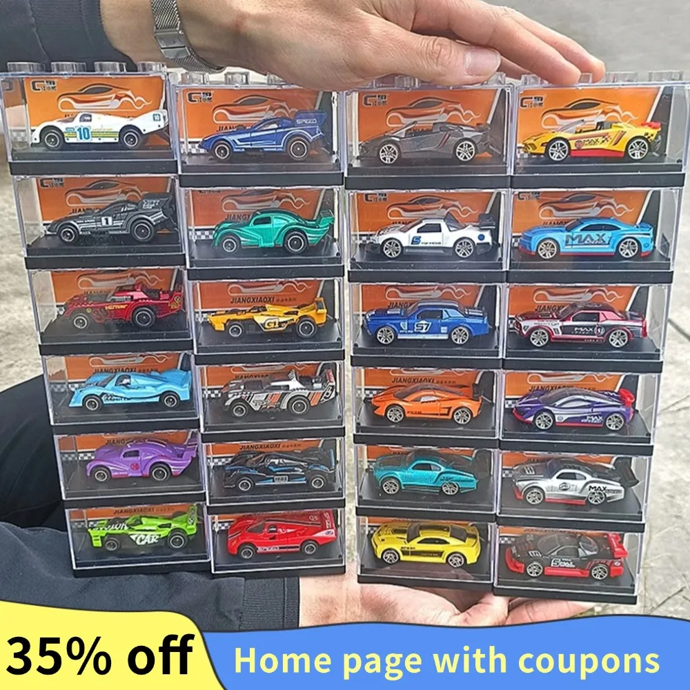 1/64 Diecast model sports car with  display box Random sending Alloy Toys Motor Vehicle Diecast Metal Model Teenager Adults Gift