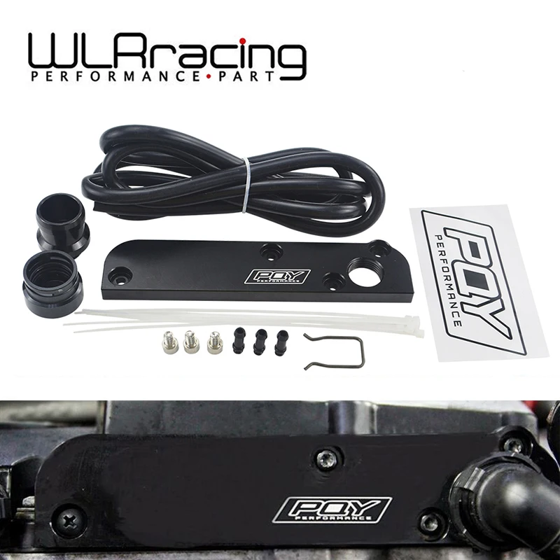 WLR RACING - Billet PCV Delete Plate Kit Revamp Adapter for Volkswagen(VW)/Audi/SEAT/Skoda EA113 Engines with PQY Logo TSB01