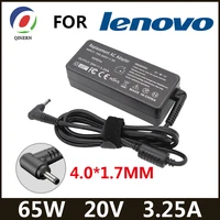 Cargador de ordenador portátil de CA de 20V 3.25A 65W 4,0*1,7mm para Lenovo IdeaPad 330s 320 100-15 B50-10 YOGA 710 510-14ISK Redmibook 14 13 adaptador