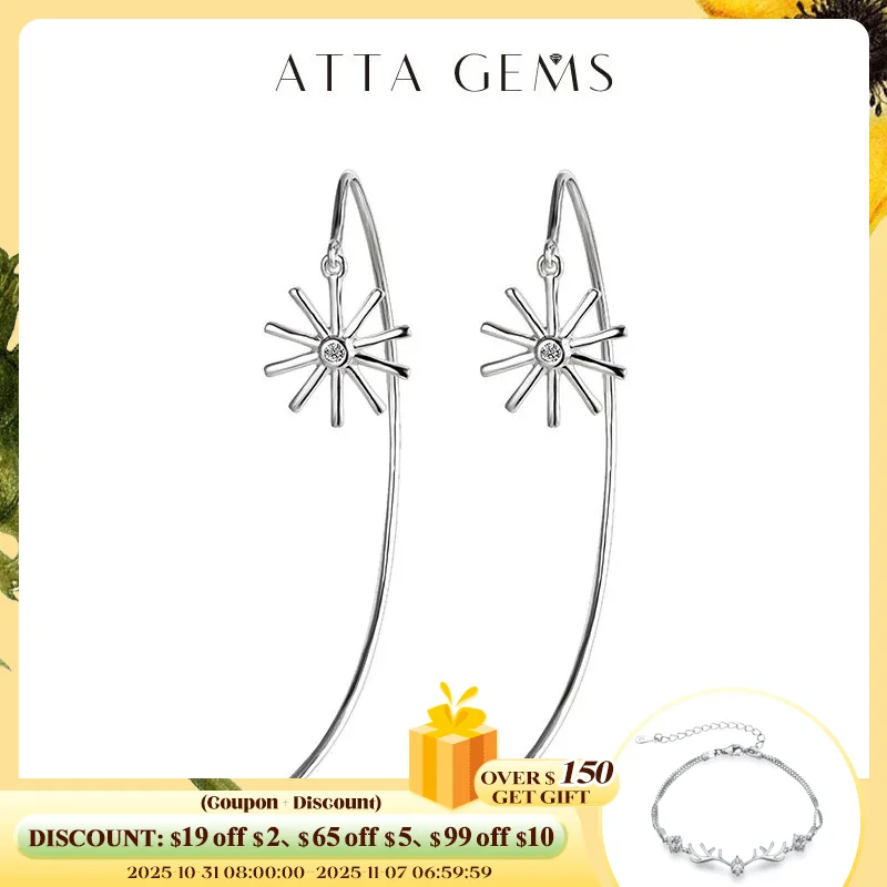 

Attagems New Band 925 Sterling Silver Moissanite D Color VVS1 Diamond Earrings for Women Test Passed Moissanite Fine Jewelry