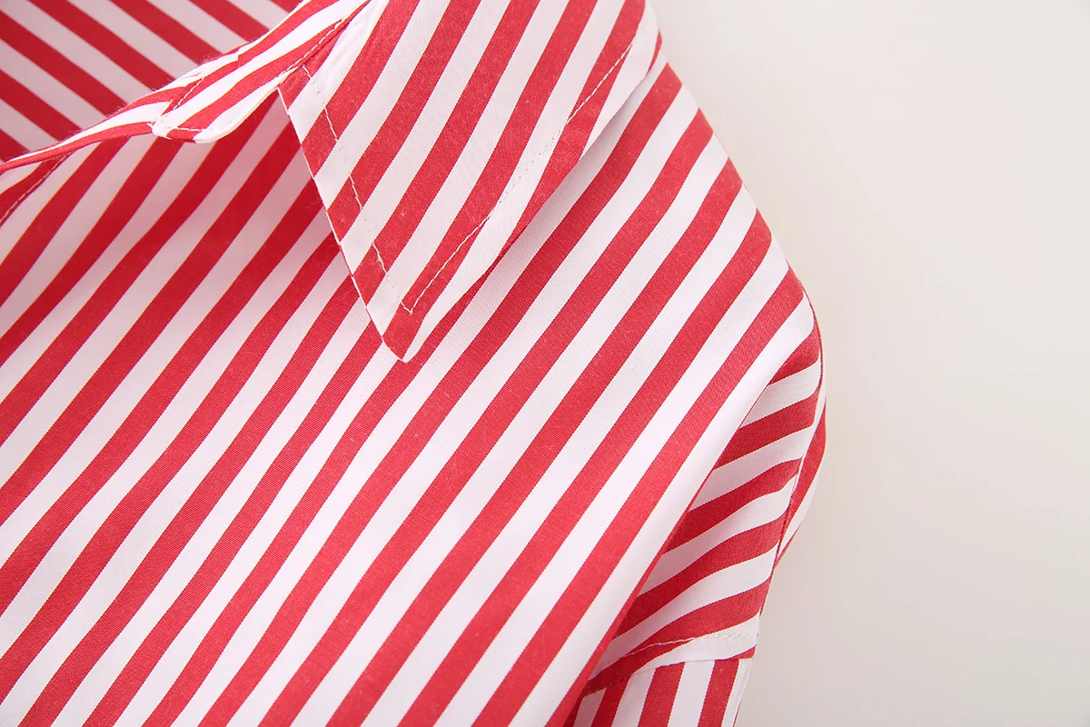 RARA 2025 Ladies Long Sleeve Collared Button Up Striped Blouse Suitable for Work Daily Life and Social Gatherings