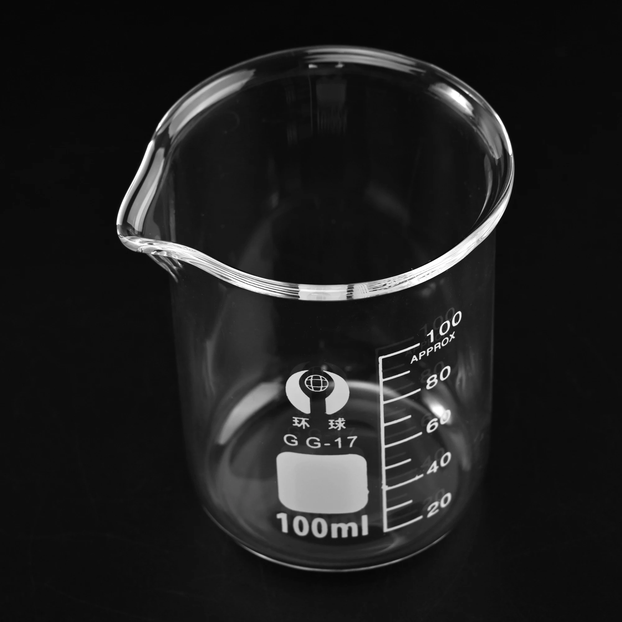 Vaso de vidrio de borosilicato de GG-17, vaso de vidrio de baja forma, laboratorio de química, laboratorio de pared pesada, 5ml, 10ml, 50ml, 100ml