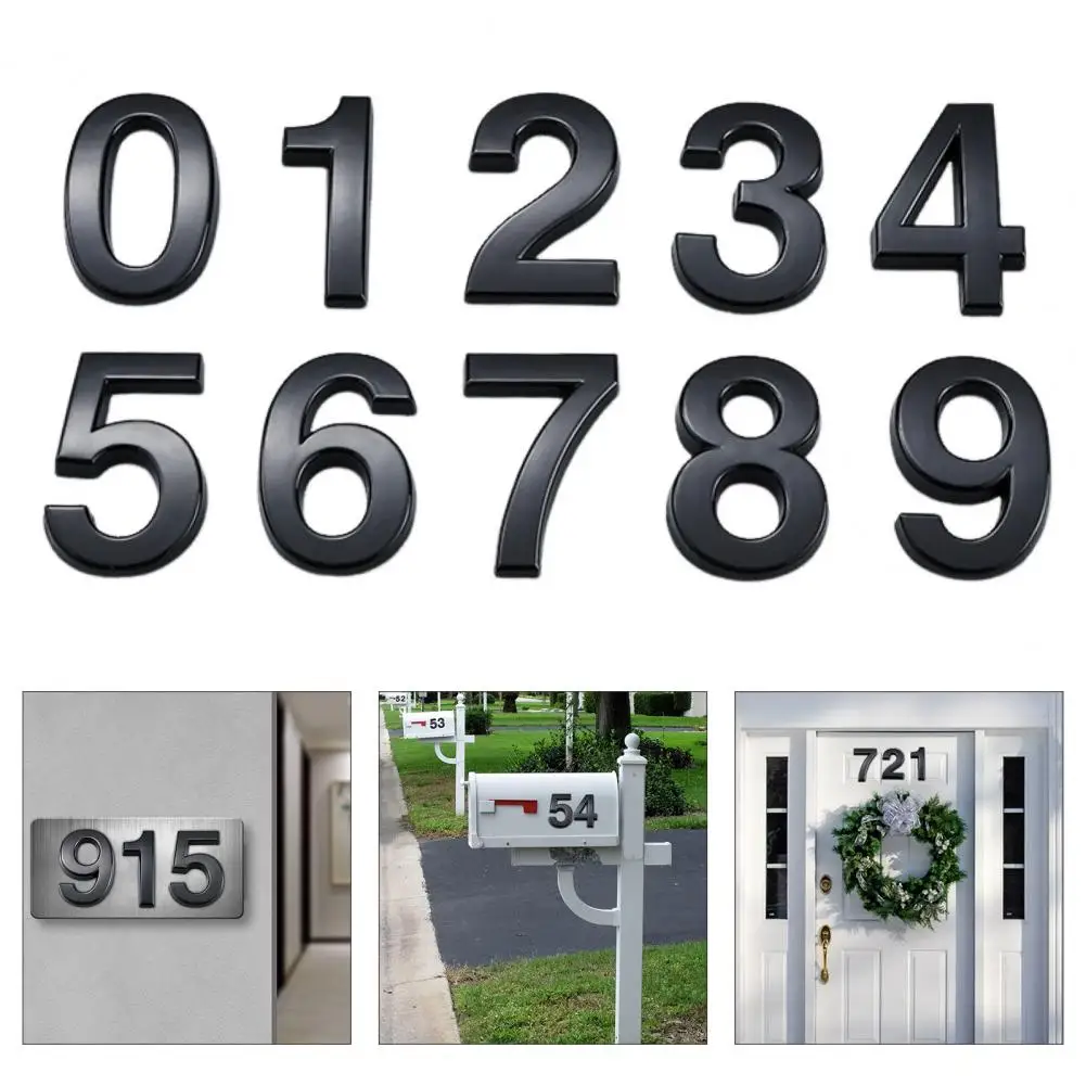 Mailbox Number Modern 3d House Number Self-adhesive Mailbox Sign for Simple Installation on Doors Streets Home Address Numbers