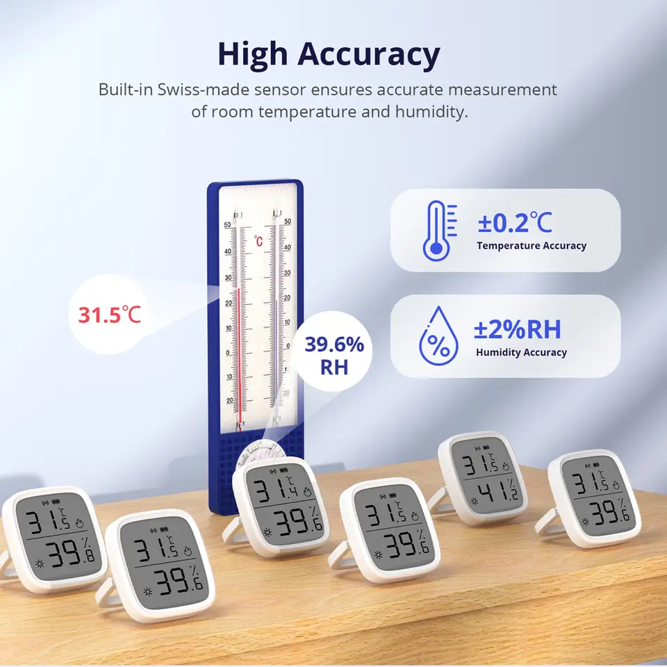 1-10 قطع مستشعر درجة حرارة ورطوبة SONOFF SNZB-02D، شاشة LCD، Zigbee، مراقبة عبر التطبيق، متوافق مع Alexa وGoogle عبر ZBBridge-P - 2