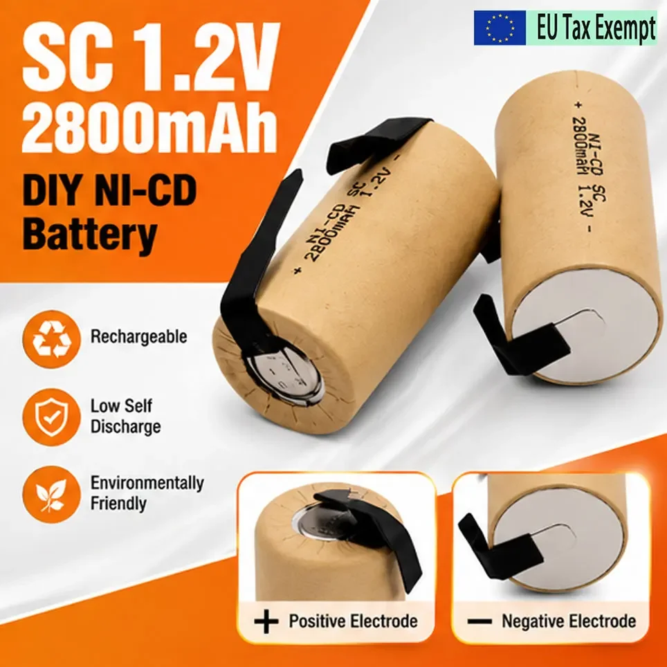Kabelloser Werkzeugakku 1,2V 2800mAh Ni-Cd Ersatzakku Passend für Makita und Bosch Elektrowerkzeuge Sub-C SC