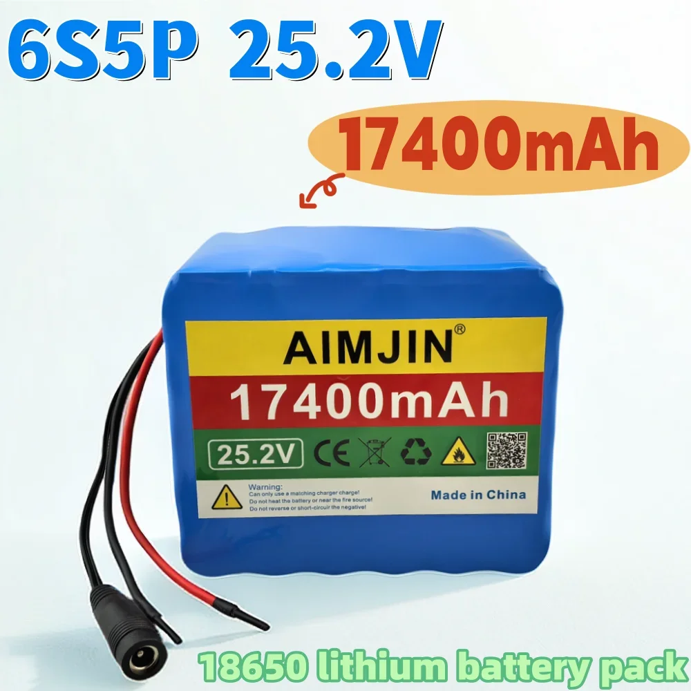 

6S5P 25.2V 17400mAh 18650 lithium battery pack, suitable for various electronic and transportation devices, etc