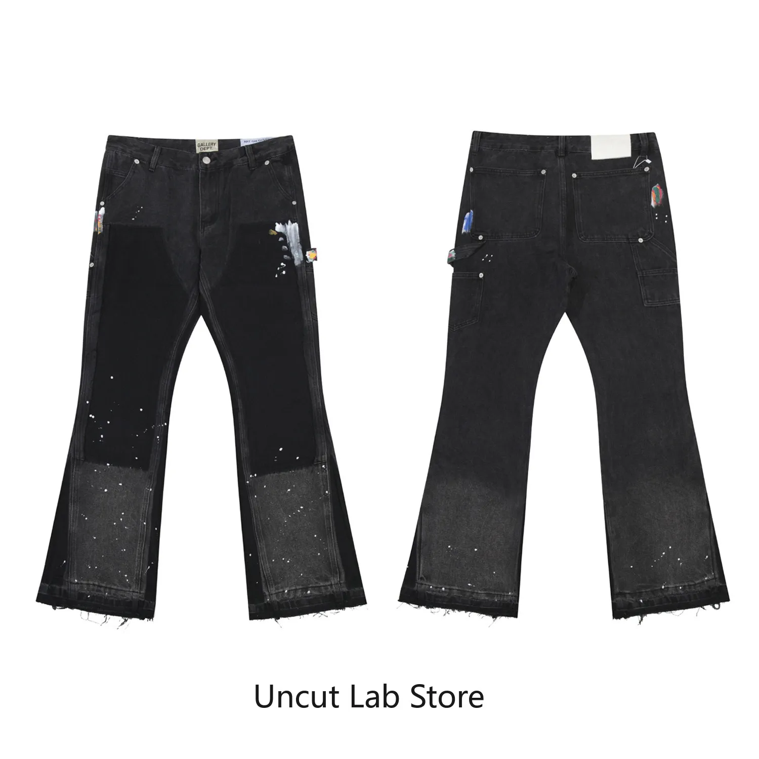 Gallery Dept Hand Painted Ink Patch Splicing Patch Cloth Logging Washed Jeans