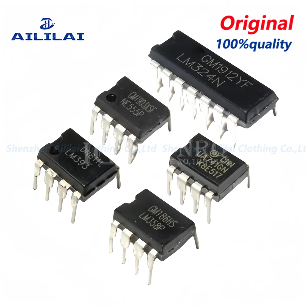 20PCS New UA741 LM324 LM393 LM339 NE555 LM358 DIP LM358N LM324N LM339N LM393N NE555P UA741CN Amplifier Circuit